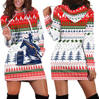 Barrel Racing Christmas Hoodie Dress Xmas Holiday Patterns - Wonder Print Shop