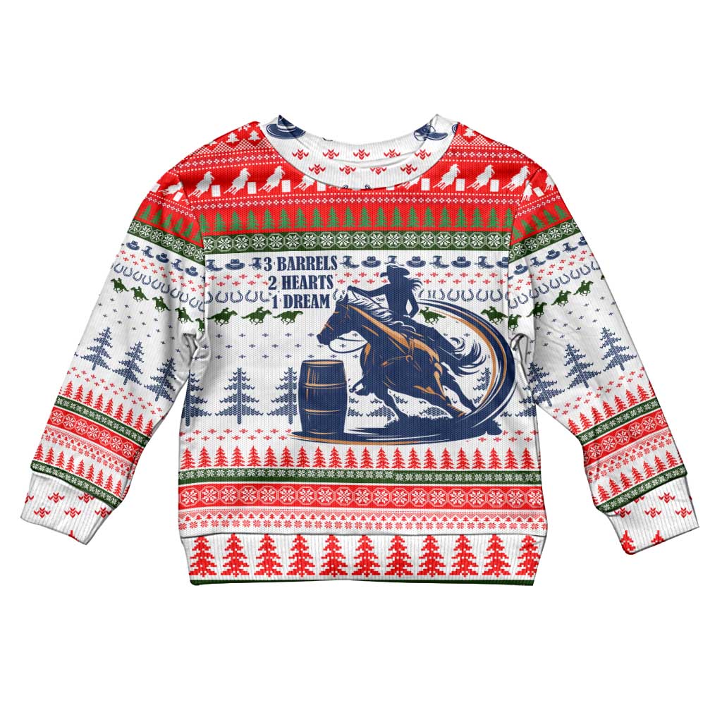 Barrel Racing Christmas Kid Ugly Christmas Sweater Xmas Holiday Patterns - Wonder Print Shop