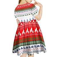 Barrel Racing Christmas Kid Short Sleeve Dress Xmas Holiday Patterns - Wonder Print Shop