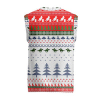 Barrel Racing Christmas Knitted V-Neck Vest Xmas Holiday Patterns - Wonder Print Shop