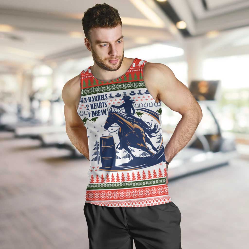 Barrel Racing Christmas Men Tank Top Xmas Holiday Patterns - Wonder Print Shop
