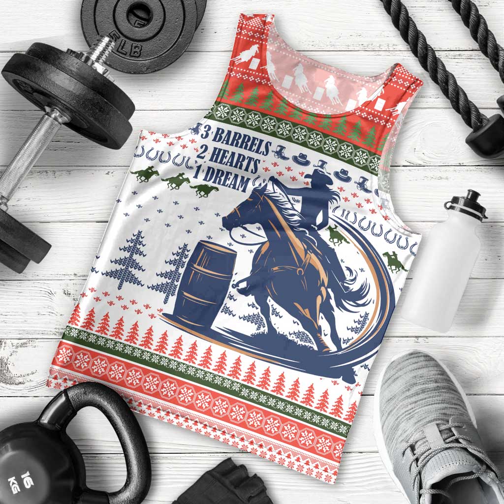 Barrel Racing Christmas Men Tank Top Xmas Holiday Patterns - Wonder Print Shop