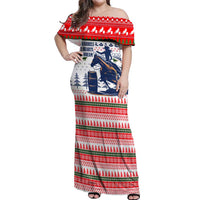 Barrel Racing Christmas Off Shoulder Maxi Dress Xmas Holiday Patterns - Wonder Print Shop