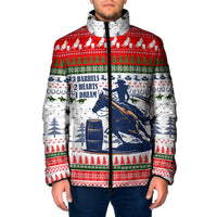 Barrel Racing Christmas Padded Jacket Xmas Holiday Patterns - Wonder Print Shop