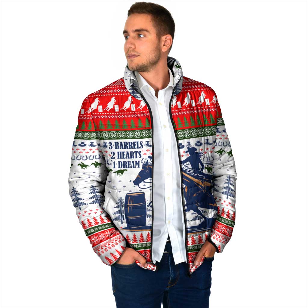 Barrel Racing Christmas Padded Jacket Xmas Holiday Patterns - Wonder Print Shop
