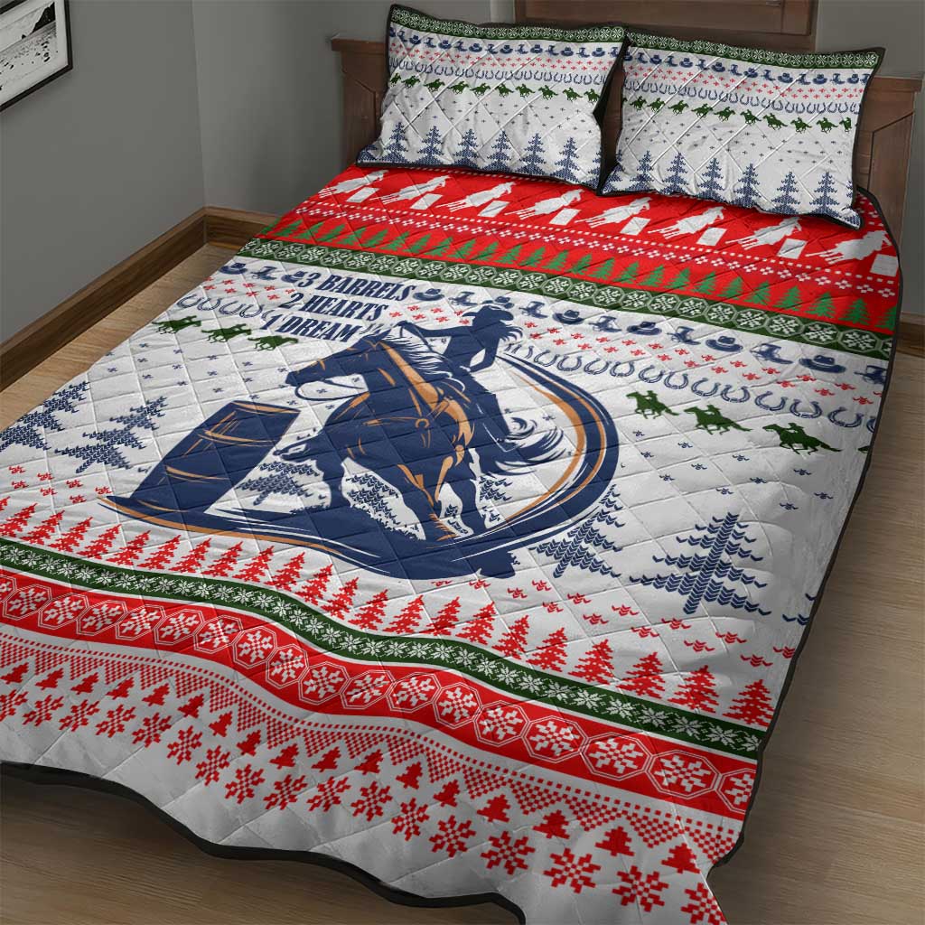 Barrel Racing Christmas Quilt Bed Set Xmas Holiday Patterns - Wonder Print Shop