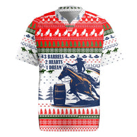 Barrel Racing Christmas Rugby Jersey Xmas Holiday Patterns - Wonder Print Shop