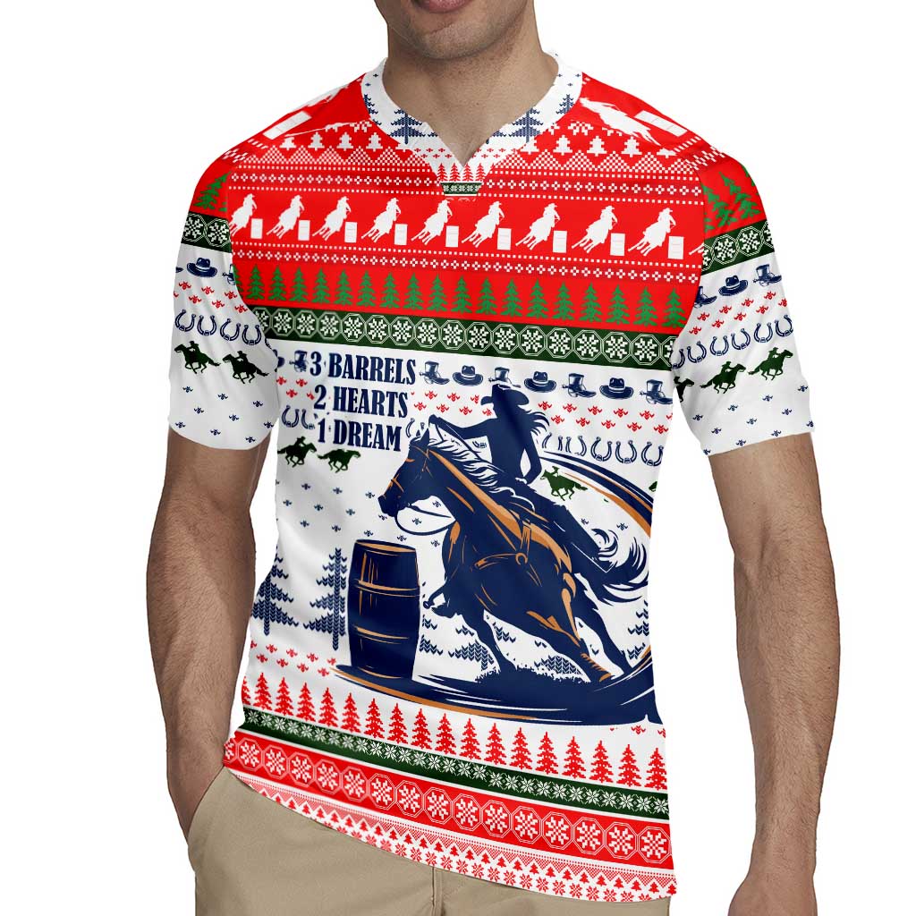 Barrel Racing Christmas Rugby Jersey Xmas Holiday Patterns - Wonder Print Shop
