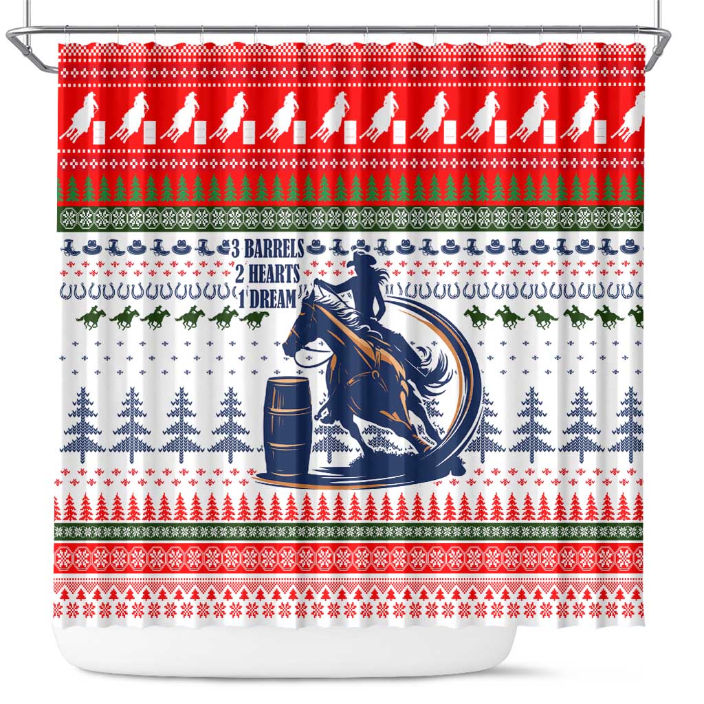 Barrel Racing Christmas Shower Curtain Xmas Holiday Patterns - Wonder Print Shop