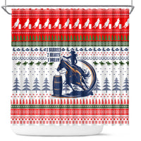 Barrel Racing Christmas Shower Curtain Xmas Holiday Patterns - Wonder Print Shop