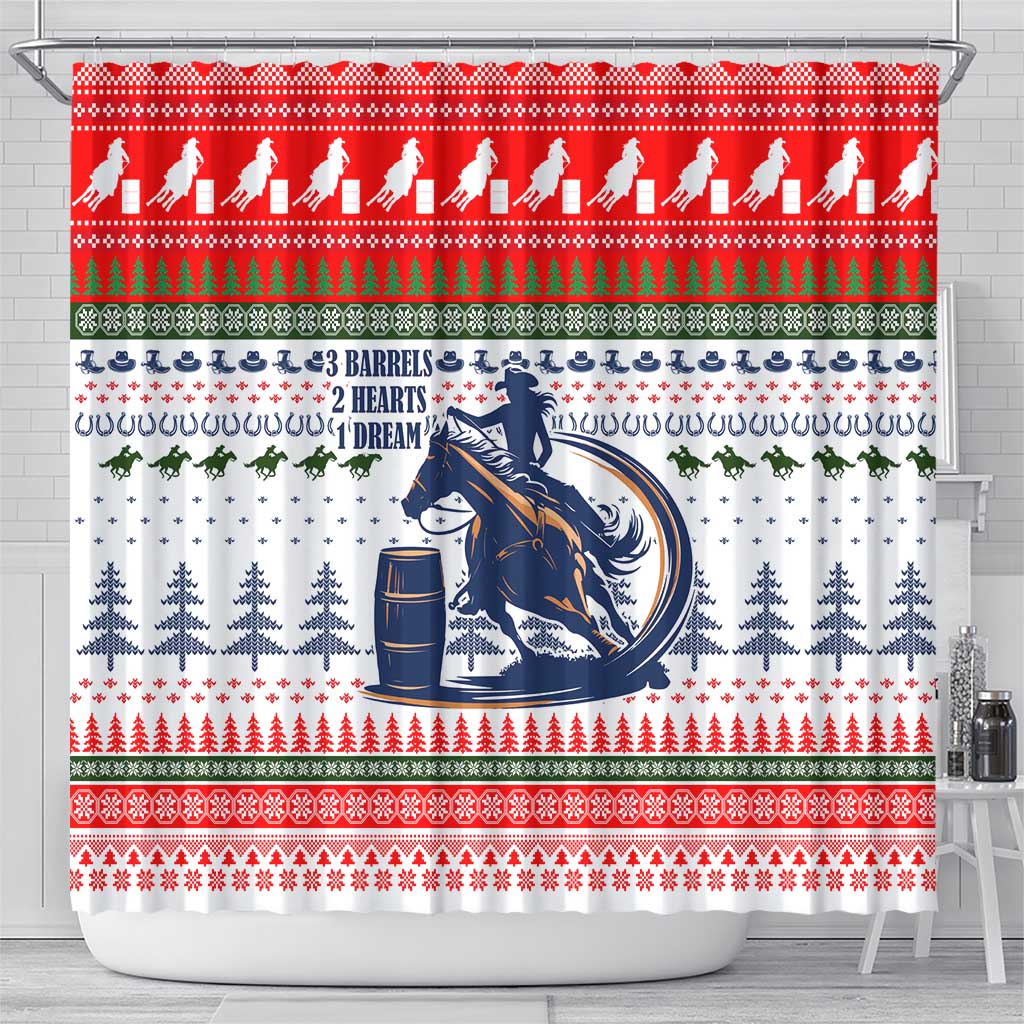 Barrel Racing Christmas Shower Curtain Xmas Holiday Patterns - Wonder Print Shop