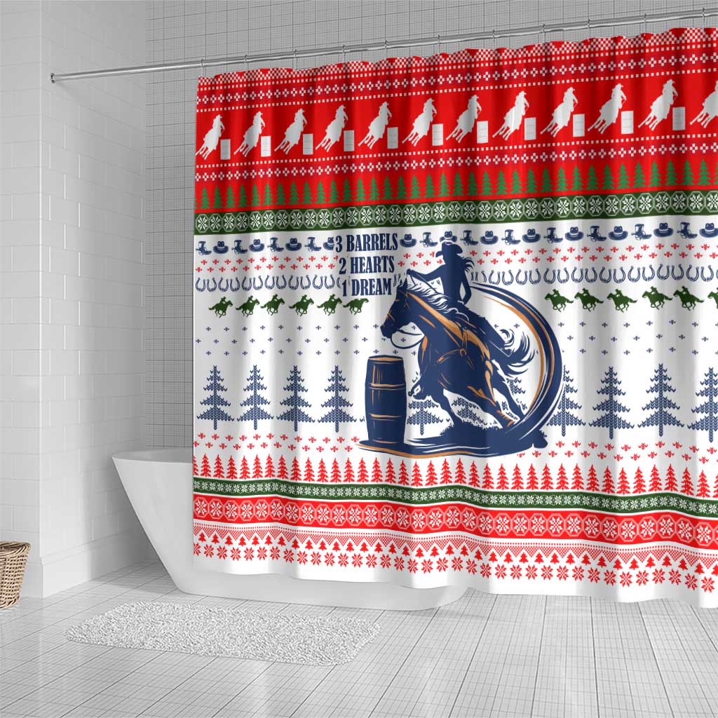 Barrel Racing Christmas Shower Curtain Xmas Holiday Patterns - Wonder Print Shop