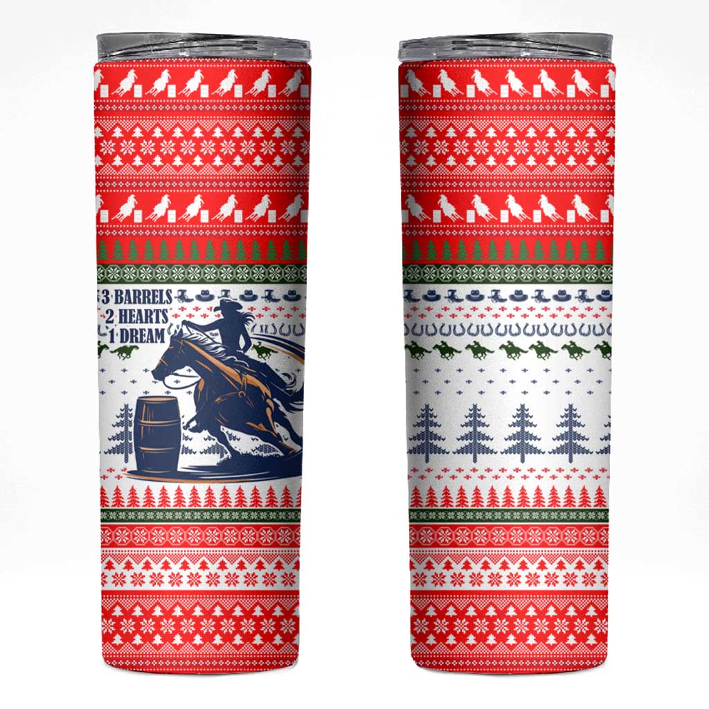 Barrel Racing Christmas Skinny Tumbler Xmas Holiday Patterns - Wonder Print Shop