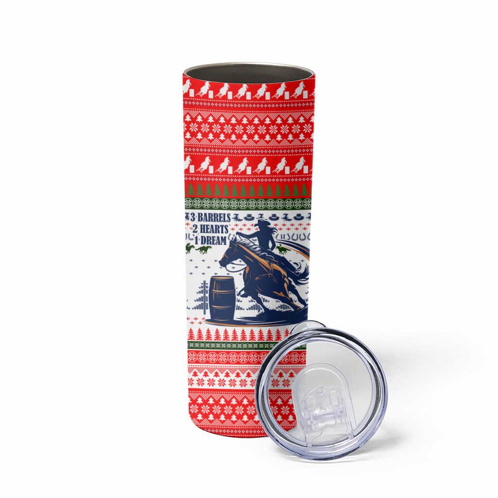 Barrel Racing Christmas Skinny Tumbler Xmas Holiday Patterns - Wonder Print Shop