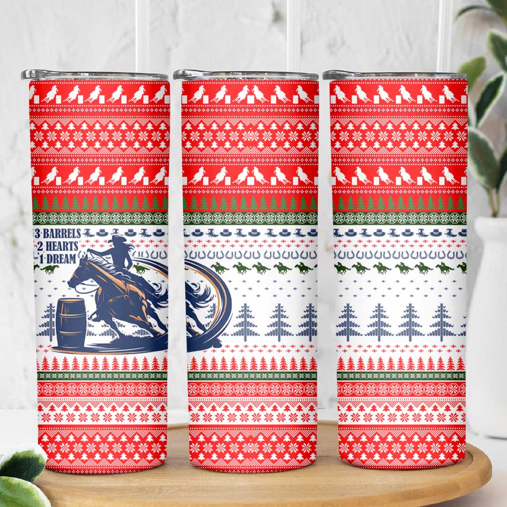 Barrel Racing Christmas Skinny Tumbler Xmas Holiday Patterns - Wonder Print Shop