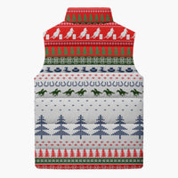 Barrel Racing Christmas Sleeveless Puffer Jacket Xmas Holiday Patterns - Wonder Print Shop