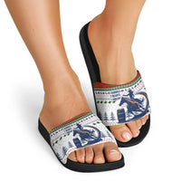 Barrel Racing Christmas Slide Sandals Xmas Holiday Patterns - Wonder Print Shop