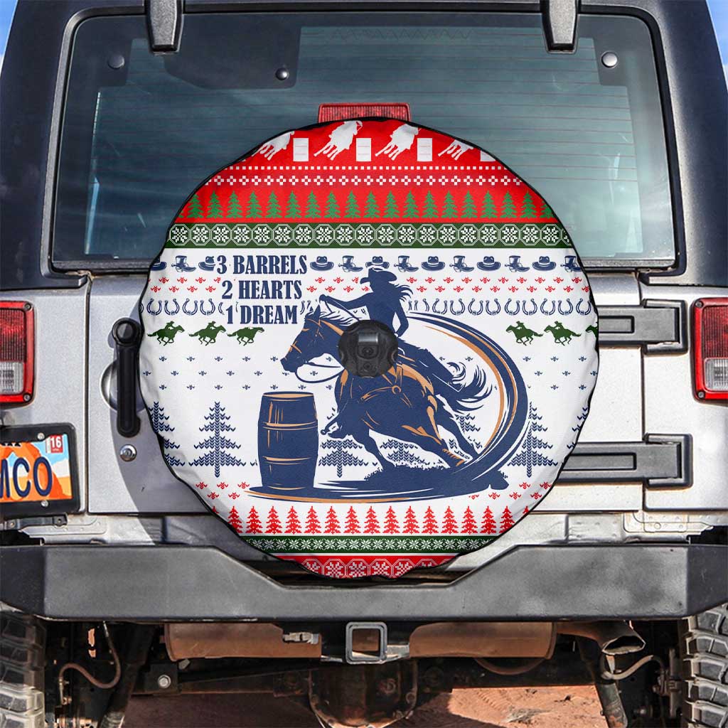 Barrel Racing Christmas Spare Tire Cover Xmas Holiday Patterns - Wonder Print Shop