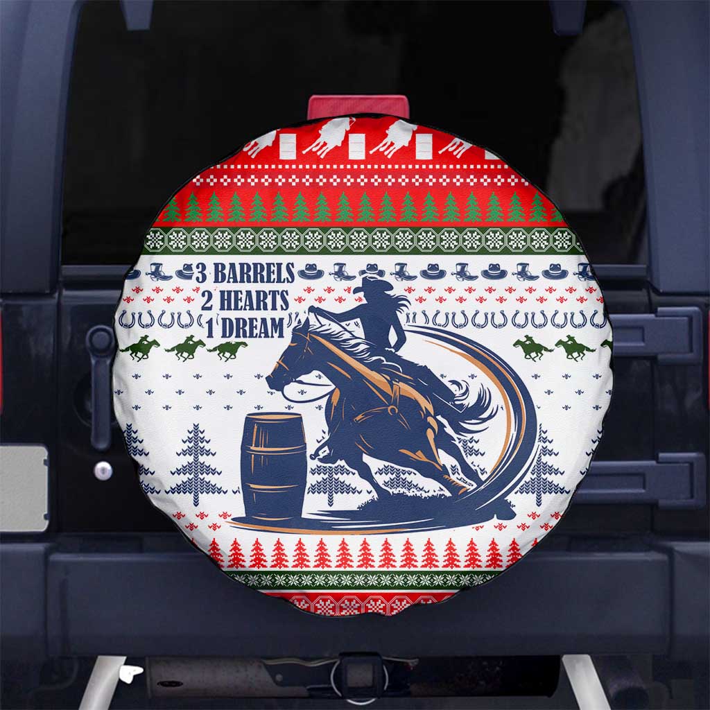 Barrel Racing Christmas Spare Tire Cover Xmas Holiday Patterns - Wonder Print Shop