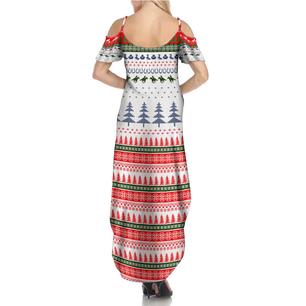 Barrel Racing Christmas Summer Maxi Dress Xmas Holiday Patterns - Wonder Print Shop