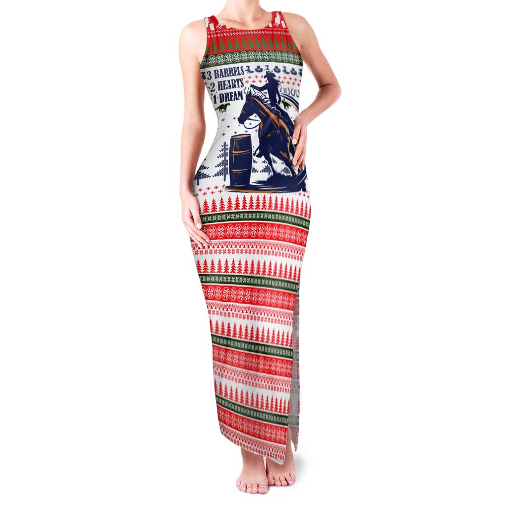Barrel Racing Christmas Tank Maxi Dress Xmas Holiday Patterns - Wonder Print Shop