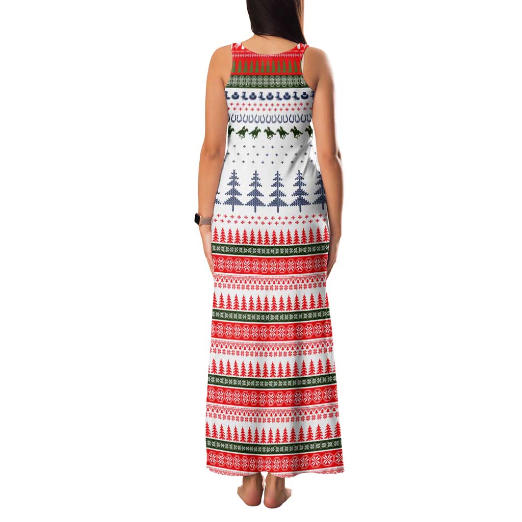Barrel Racing Christmas Tank Maxi Dress Xmas Holiday Patterns - Wonder Print Shop