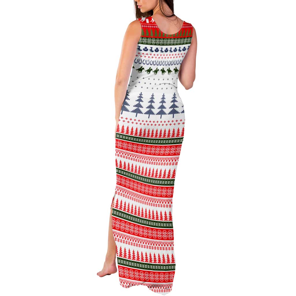 Barrel Racing Christmas Tank Maxi Dress Xmas Holiday Patterns - Wonder Print Shop