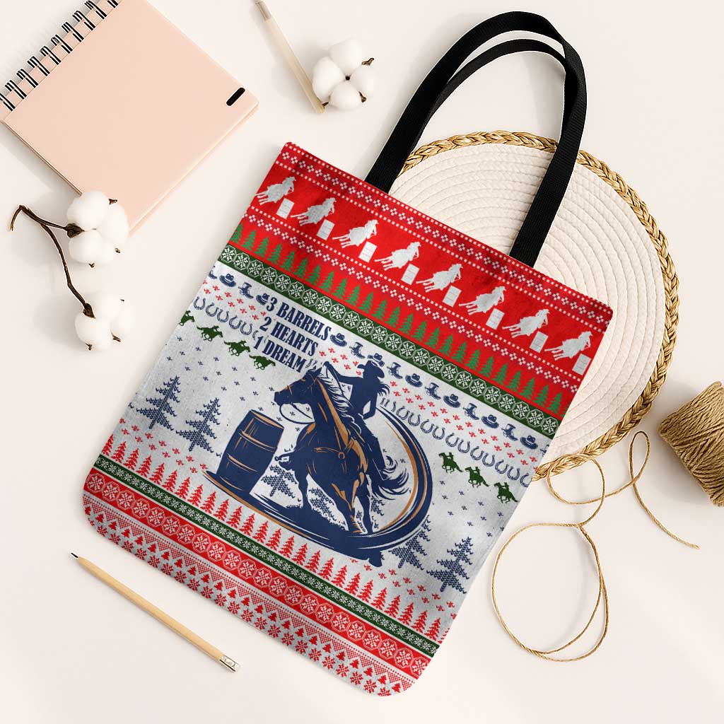 Barrel Racing Christmas Tote Bag Xmas Holiday Patterns - Wonder Print Shop