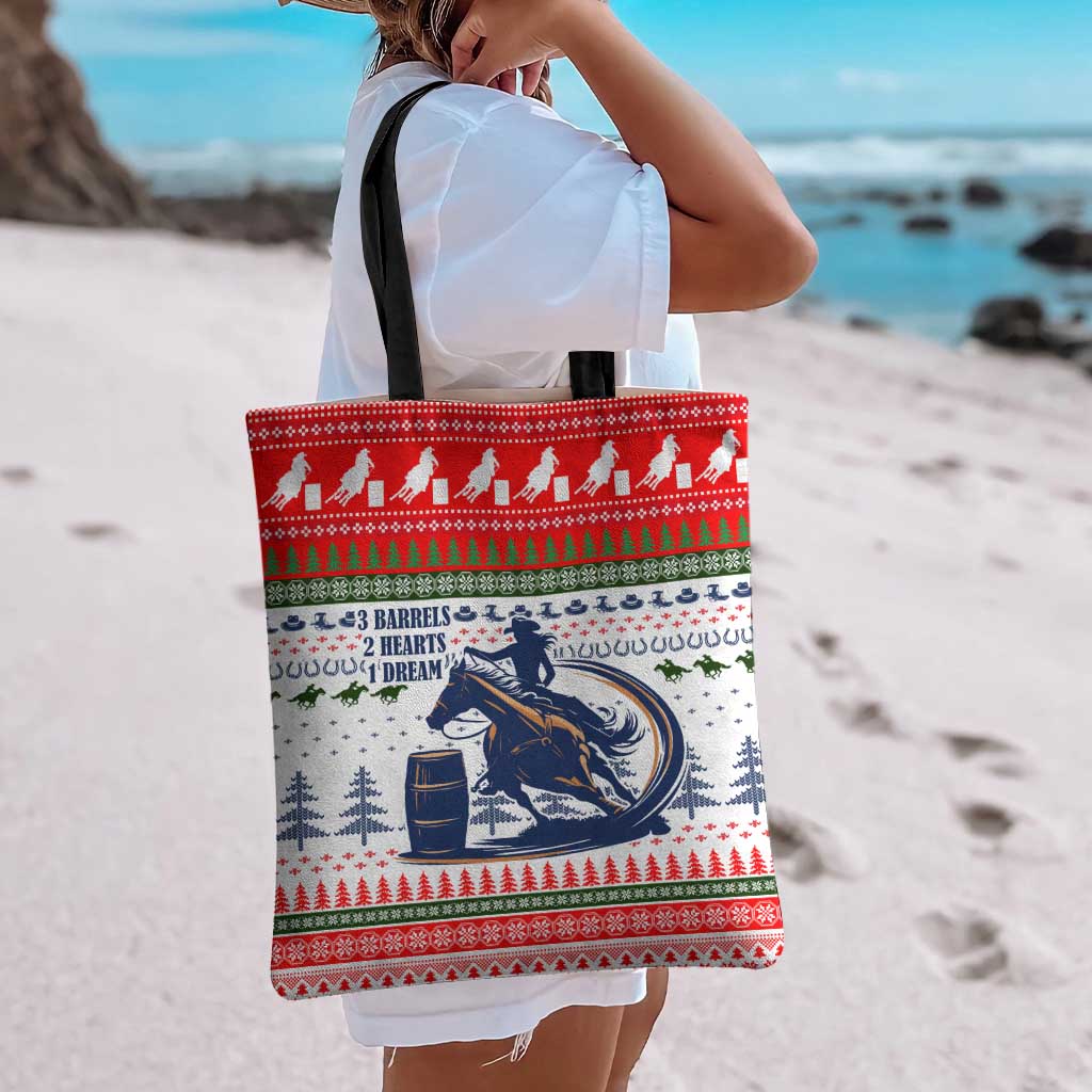 Barrel Racing Christmas Tote Bag Xmas Holiday Patterns - Wonder Print Shop