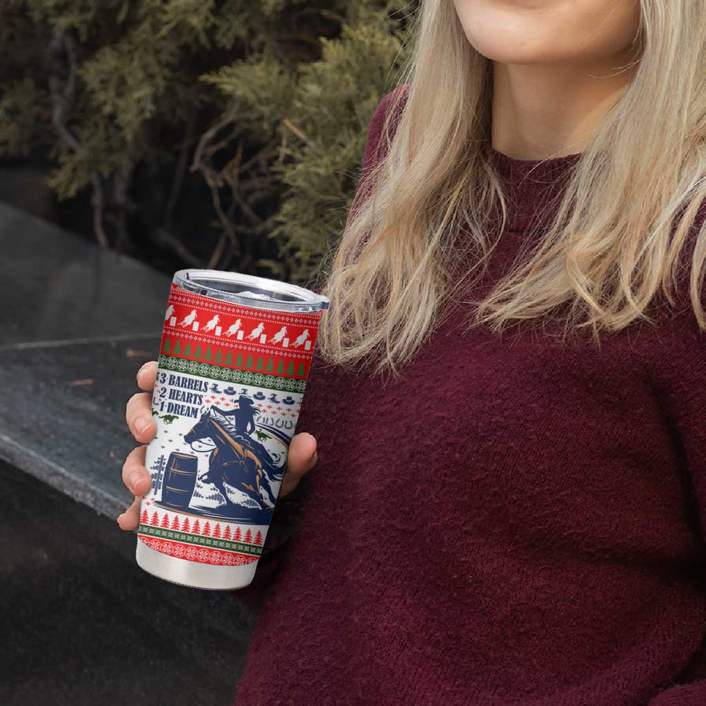 Barrel Racing Christmas Tumbler Cup Xmas Holiday Patterns - Wonder Print Shop