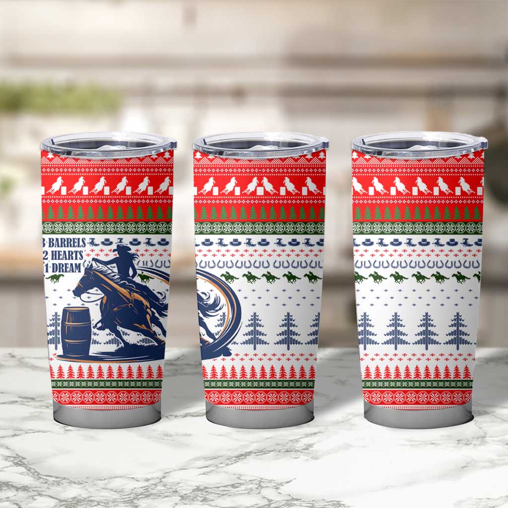 Barrel Racing Christmas Tumbler Cup Xmas Holiday Patterns - Wonder Print Shop