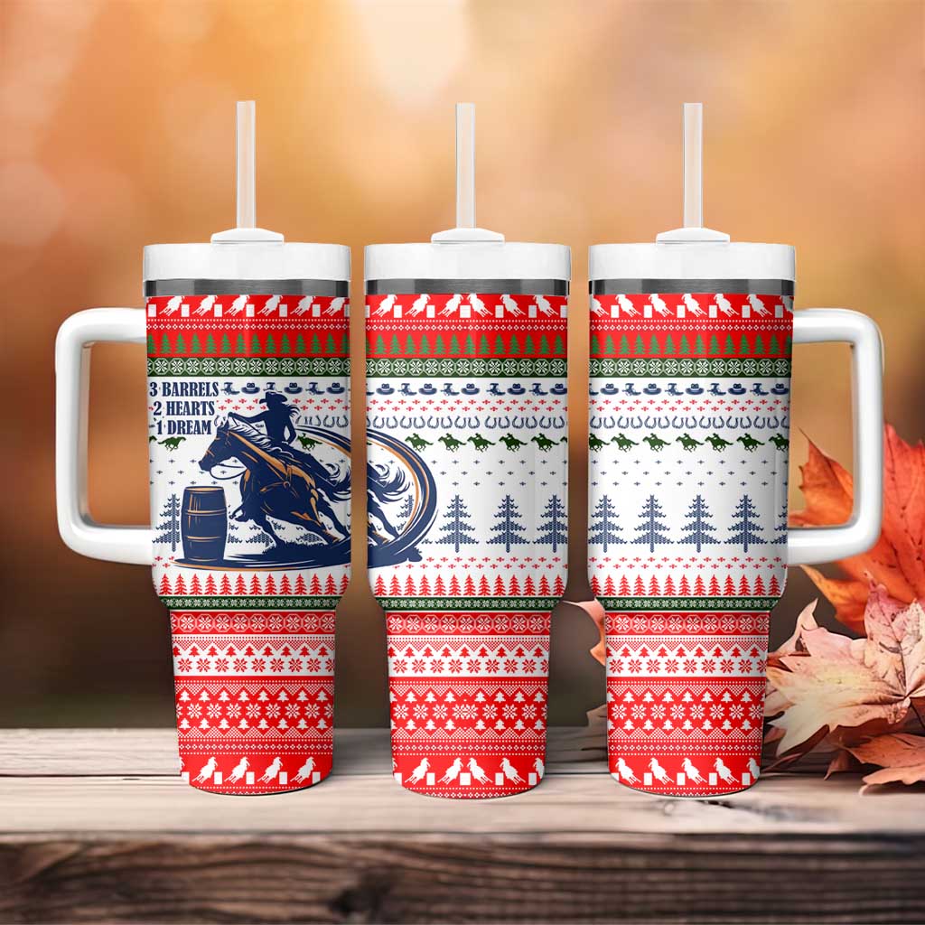 Barrel Racing Christmas Tumbler With Handle Xmas Holiday Patterns - Wonder Print Shop