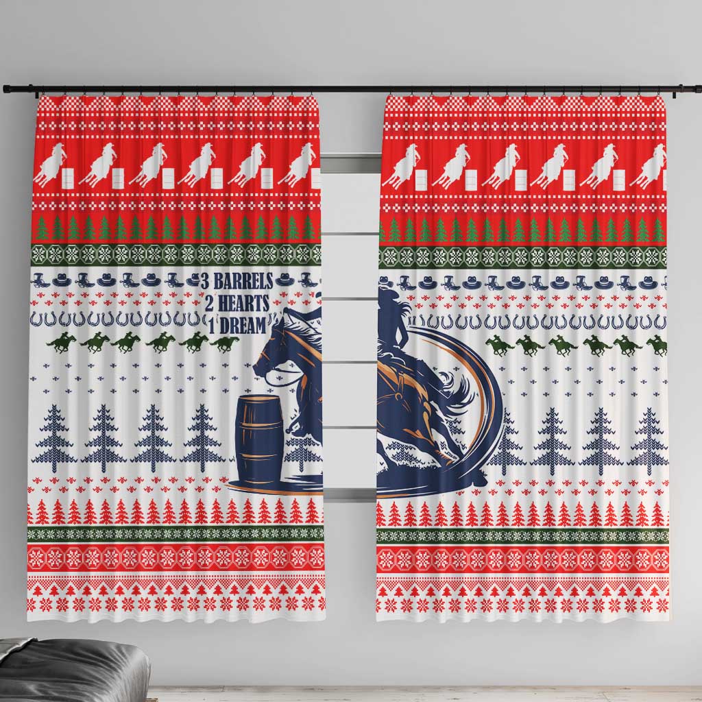 Barrel Racing Christmas Window Curtain Xmas Holiday Patterns - Wonder Print Shop