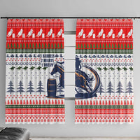 Barrel Racing Christmas Window Curtain Xmas Holiday Patterns - Wonder Print Shop