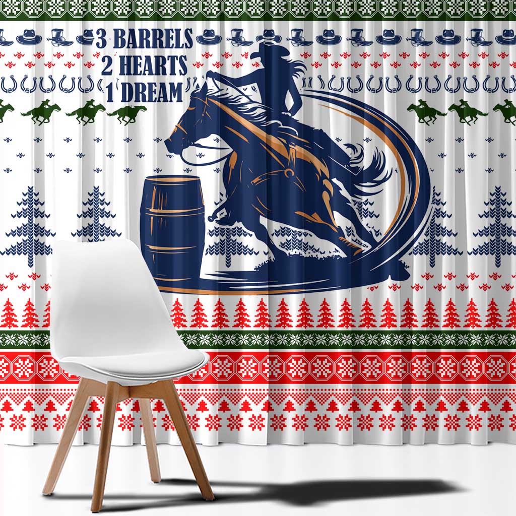 Barrel Racing Christmas Window Curtain Xmas Holiday Patterns - Wonder Print Shop