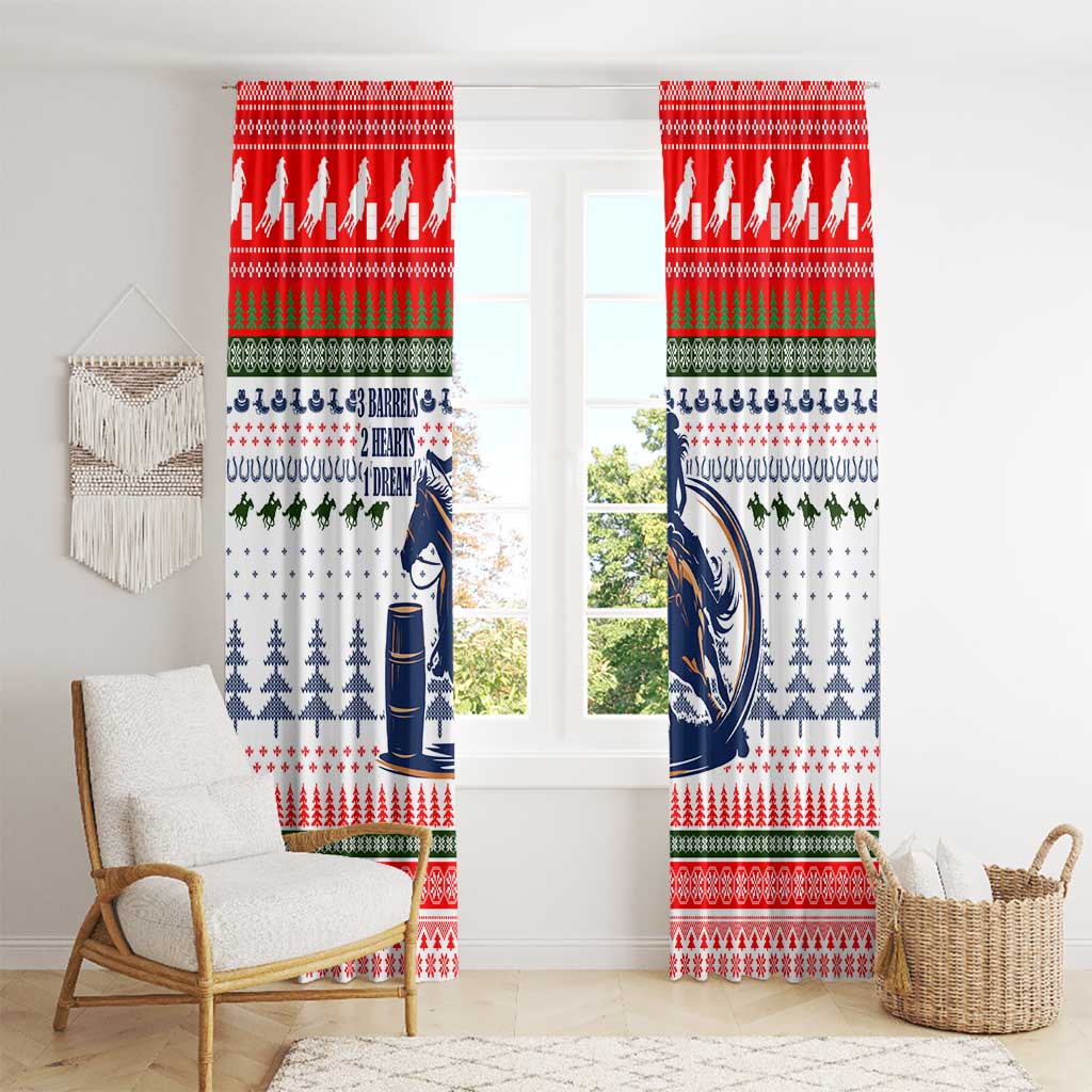 Barrel Racing Christmas Window Curtain Xmas Holiday Patterns - Wonder Print Shop