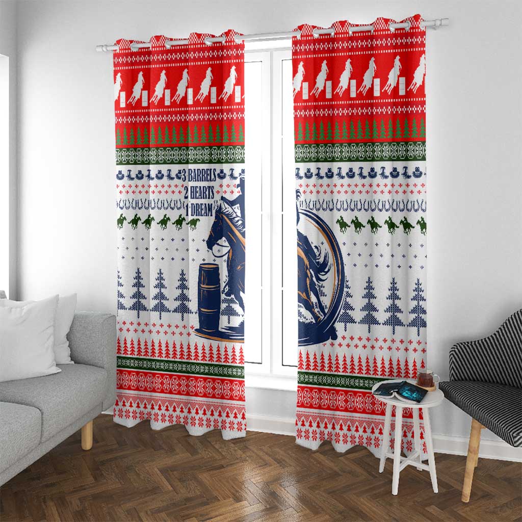 Barrel Racing Christmas Window Curtain Xmas Holiday Patterns - Wonder Print Shop