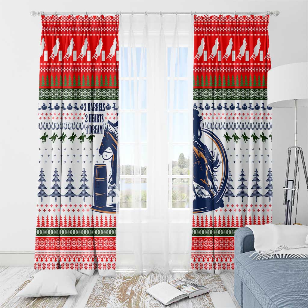 Barrel Racing Christmas Window Curtain Xmas Holiday Patterns - Wonder Print Shop