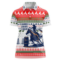 Barrel Racing Christmas Women Polo Shirt Xmas Holiday Patterns - Wonder Print Shop