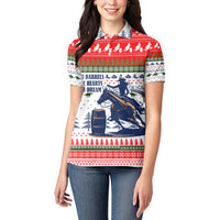 Barrel Racing Christmas Women Polo Shirt Xmas Holiday Patterns - Wonder Print Shop