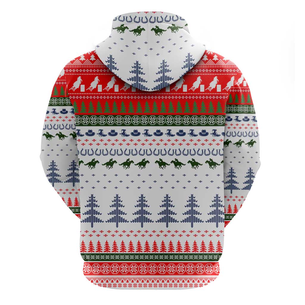 Barrel Racing Christmas Zip Hoodie Xmas Holiday Patterns - Wonder Print Shop