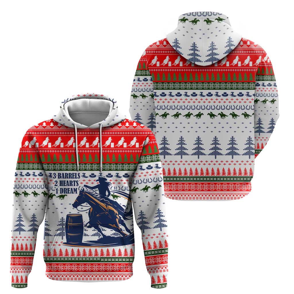 Barrel Racing Christmas Zip Hoodie Xmas Holiday Patterns - Wonder Print Shop