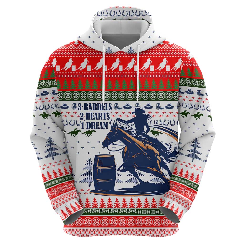 Barrel Racing Christmas Zip Hoodie Xmas Holiday Patterns - Wonder Print Shop