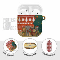 Zambia Christmas AirPods Case with African Animals Tree Snowflakes and National Emblem Design - Wonder Print Shop