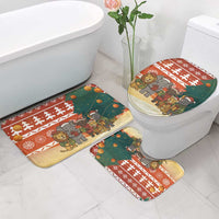Zambia Christmas Bathroom Set with African Animals Tree Snowflakes and National Emblem Design - Wonder Print Shop