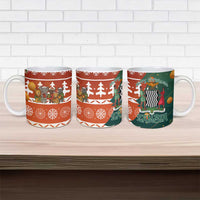 Zambia Christmas Ceramic Mug with African Animals Tree Snowflakes and National Emblem Design - Wonder Print Shop