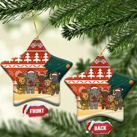 Zambia Christmas Ceramic Ornament with African Animals Tree Snowflakes and National Emblem Design - Wonder Print Shop