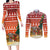 Zambia Christmas Couples Matching Long Sleeve Bodycon Dress and Long Sleeve Button Shirt with African Animals Tree Snowflakes and National Emblem Design - Wonder Print Shop