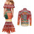 Zambia Christmas Couples Matching Mermaid Dress and Long Sleeve Button Shirt with African Animals Tree Snowflakes and National Emblem Design - Wonder Print Shop