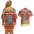 Zambia Christmas Couples Matching Off Shoulder Short Dress and Hawaiian Shirt with African Animals Tree Snowflakes and National Emblem Design - Wonder Print Shop